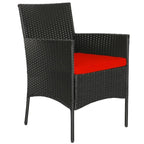 Ensemble de canapé de patio en rotin rembourré 4 pièces avec table basse en verre trempé - 24 x 23,5 x 33 (L x l x H)