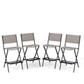 Ensemble de 4 tabourets de bar pliants avec repose-pieds pour un confort optimal en extérieur - 18 x 22,5 x 40
