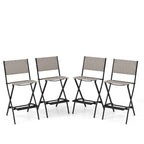 Ensemble de 4 tabourets de bar pliants avec repose-pieds pour un confort optimal en extérieur - 18 x 22,5 x 40