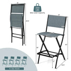 Ensemble de 4 tabourets de bar pliants avec repose-pieds pour un confort optimal en extérieur - 18 x 22,5 x 40