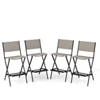 Ensemble de 4 tabourets de bar pliants avec repose-pieds pour un confort optimal en extérieur - 18 x 22,5 x 40