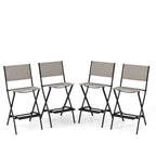 Ensemble de 4 tabourets de bar pliants avec repose-pieds pour un confort optimal en extérieur - 18 x 22,5 x 40