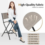 Ensemble de 4 tabourets de bar pliants avec repose-pieds pour un confort optimal en extérieur - 18 x 22,5 x 40