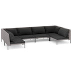 Ensemble de salon de jardin vidaXL, canapé d'angle sectionnel en polyrotin gris foncé - 70 x 70 x 61 cm
