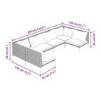 Ensemble de salon de jardin vidaXL, canapé d'angle sectionnel en polyrotin gris foncé - 70 x 70 x 61 cm