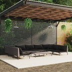 Ensemble de salon de jardin vidaXL, canapé d'angle sectionnel en polyrotin gris foncé - 70 x 70 x 61 cm