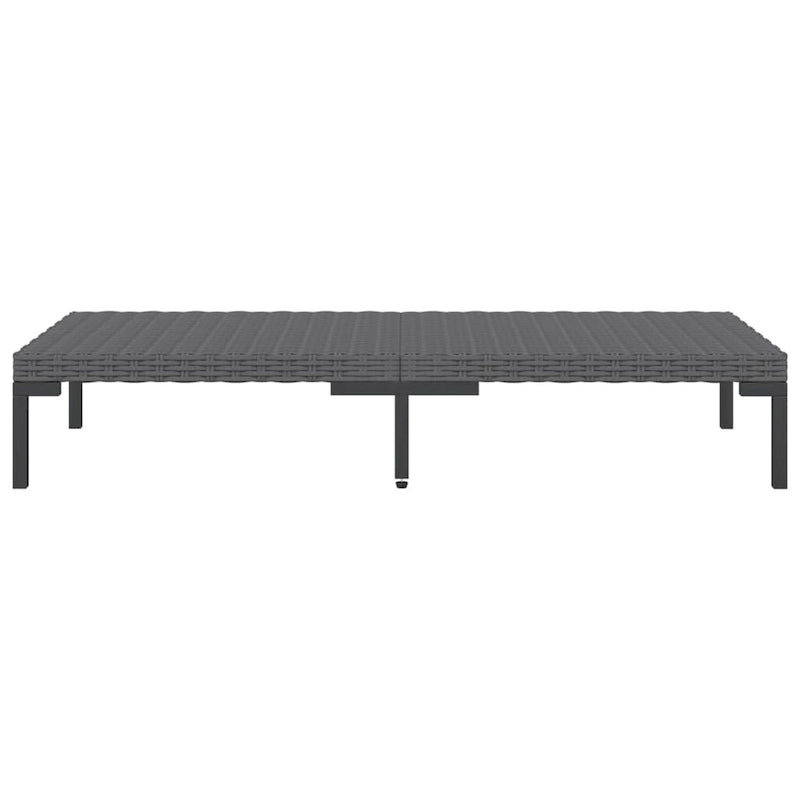 Ensemble de salon de jardin vidaXL, canapé d'angle sectionnel en polyrotin gris foncé - 70 x 70 x 61 cm