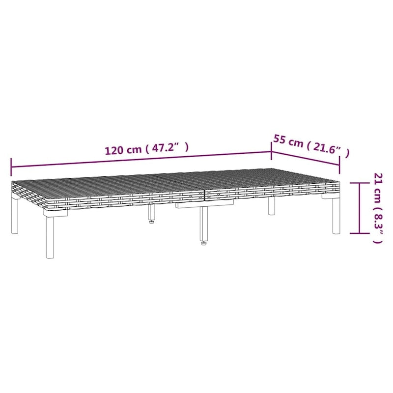 Ensemble de salon de jardin vidaXL, canapé d'angle sectionnel en polyrotin gris foncé - 70 x 70 x 61 cm