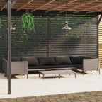 Ensemble de salon de jardin vidaXL, canapé d'angle sectionnel en polyrotin gris foncé - 70 x 70 x 61 cm