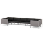 Ensemble de salon de jardin vidaXL, canapé d'angle sectionnel en polyrotin gris foncé - 70 x 70 x 61 cm