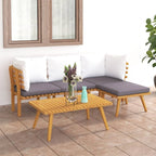 vidaXL Patio Lounge Set Outdoor Sectional Sofa Set Table Solid Wood Acacia - 23.6 x 25.6 x 25.6