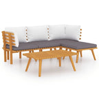 Ensemble de salon de jardin vidaXL, canapé d'angle et table en bois massif d'acacia - 23,6 x 25,6 x 25,6