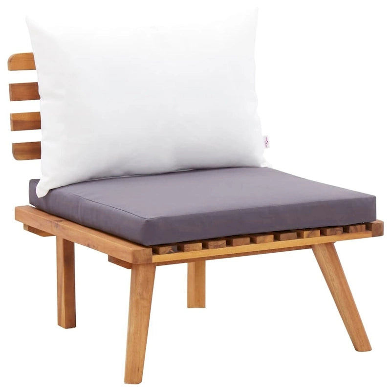 Ensemble de salon de jardin vidaXL, canapé d'angle et table en bois massif d'acacia - 23,6 x 25,6 x 25,6