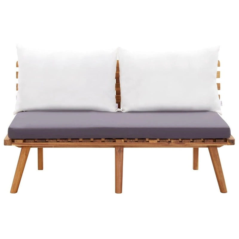 Ensemble de salon de jardin vidaXL, canapé d'angle et table en bois massif d'acacia - 23,6 x 25,6 x 25,6