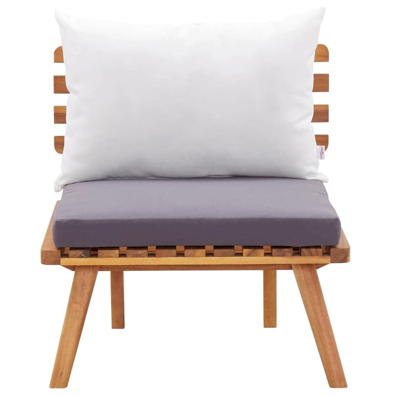 Ensemble de salon de jardin vidaXL, canapé d'angle et table en bois massif d'acacia - 23,6 x 25,6 x 25,6