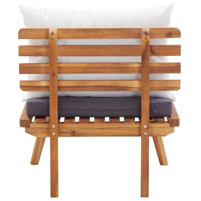 Ensemble de salon de jardin vidaXL, canapé d'angle et table en bois massif d'acacia - 23,6 x 25,6 x 25,6