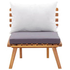 Ensemble de salon de jardin vidaXL, canapé d'angle et table en bois massif d'acacia - 23,6 x 25,6 x 25,6