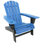 Chaise Adirondack d'extérieur Sunnydaze tout temps avec porte-gobelet