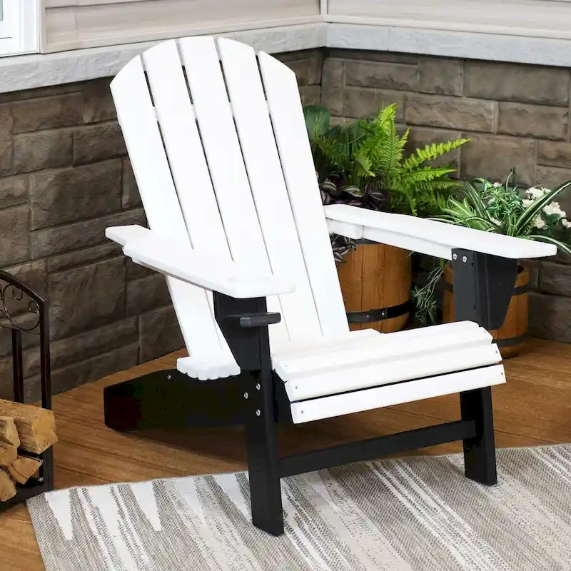 Chaise Adirondack d'extérieur Sunnydaze tout temps avec porte-gobelet