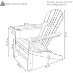 Chaise Adirondack d'extérieur Sunnydaze tout temps avec porte-gobelet
