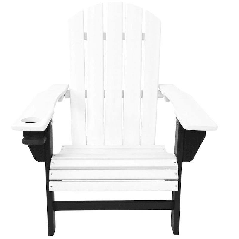 Chaise Adirondack d'extérieur Sunnydaze tout temps avec porte-gobelet