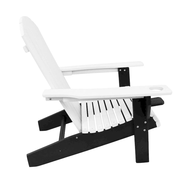 Chaise Adirondack d'extérieur Sunnydaze tout temps avec porte-gobelet