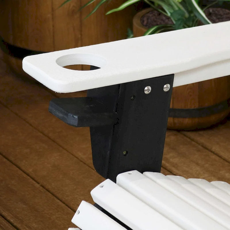 Chaise Adirondack d'extérieur Sunnydaze tout temps avec porte-gobelet