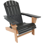 Chaise Adirondack d'extérieur Sunnydaze tout temps avec porte-gobelet