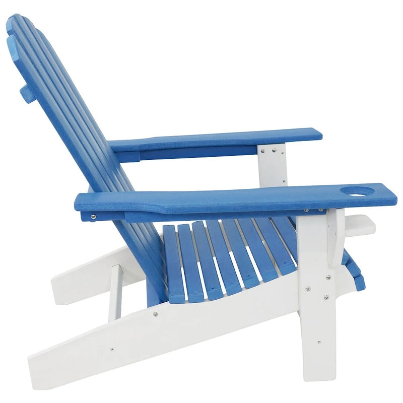 Chaise Adirondack d'extérieur Sunnydaze tout temps avec porte-gobelet