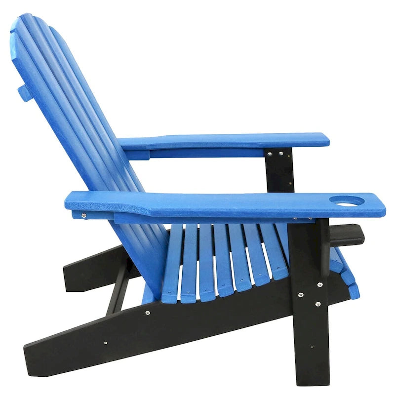 Chaise Adirondack d'extérieur Sunnydaze tout temps avec porte-gobelet