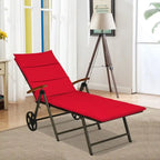 Premium Outdoor Rattan Chaise Lounge Recliner Chair for Relaxation - 56.5~ 73 x 27.5 x 29.5~44 (LX WX H)