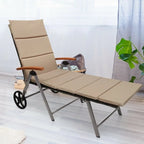 Chaise longue inclinable en rotin haut de gamme pour la détente en extérieur - 56,5~ 73 x 27,5 x 29,5~ 44 (L x l x H)