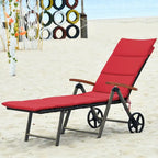 Chaise longue inclinable en rotin haut de gamme pour la détente en extérieur - 56,5~ 73 x 27,5 x 29,5~ 44 (L x l x H)