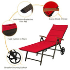 Chaise longue inclinable en rotin haut de gamme pour la détente en extérieur - 56,5~ 73 x 27,5 x 29,5~ 44 (L x l x H)