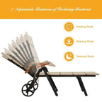Chaise longue inclinable en rotin haut de gamme pour la détente en extérieur - 56,5~ 73 x 27,5 x 29,5~ 44 (L x l x H)