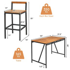 Ensemble table et tabourets de bar Costway 5 pièces en rotin avec plateau en bois d'acacia - Voir les détails