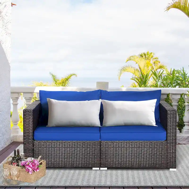 Ensemble de canapé d'angle en rotin Costway 4 pièces pour patio - Voir les détails