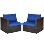 Ensemble de canapé d'angle en rotin Costway 4 pièces pour patio - Voir les détails