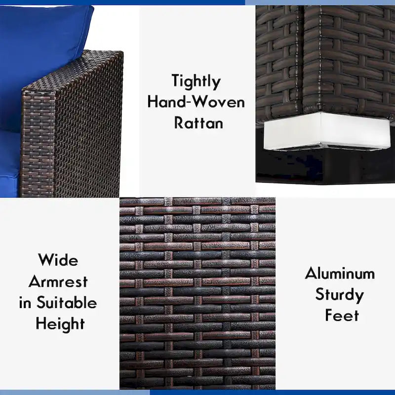 Ensemble de canapé d'angle en rotin Costway 4 pièces pour patio - Voir les détails