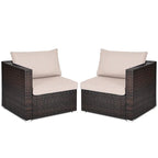 Ensemble de canapé d'angle en rotin Costway 4 pièces pour patio - Voir les détails