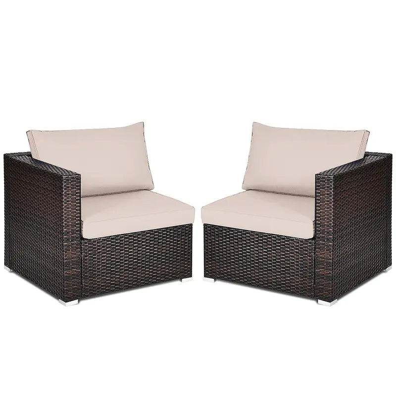 Ensemble de canapé d'angle en rotin Costway 4 pièces pour patio - Voir les détails