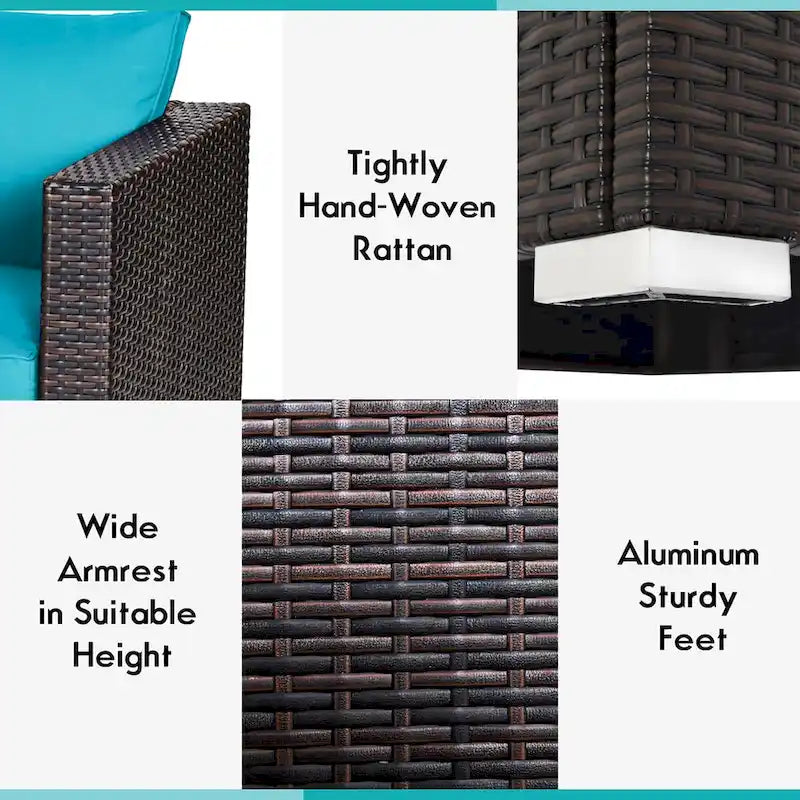 Ensemble de canapé d'angle en rotin Costway 4 pièces pour patio - Voir les détails