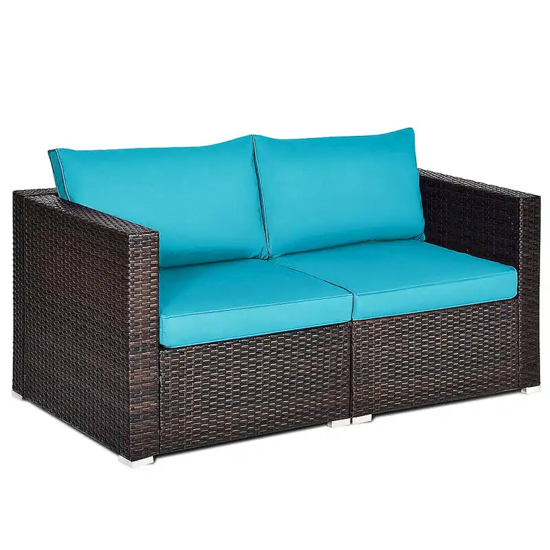 Ensemble de canapé d'angle en rotin Costway 4 pièces pour patio - Voir les détails