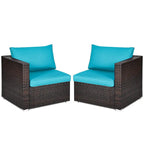 Ensemble de canapé d'angle en rotin Costway 4 pièces pour patio - Voir les détails