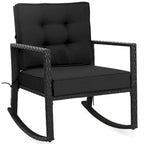 Fauteuil à bascule d'extérieur en rotin tressé Gymax - Voir les détails