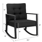 Fauteuil à bascule d'extérieur en rotin tressé Gymax - Voir les détails