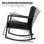 Fauteuil à bascule d'extérieur en rotin tressé Gymax - Voir les détails