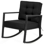 Fauteuil à bascule d'extérieur en rotin tressé Gymax - Voir les détails