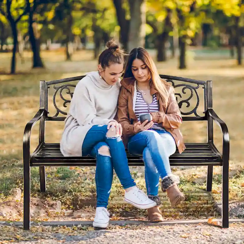 Banc de jardin Costway, mobilier d'extérieur, canapé deux places pour porche ou allée - Voir les détails