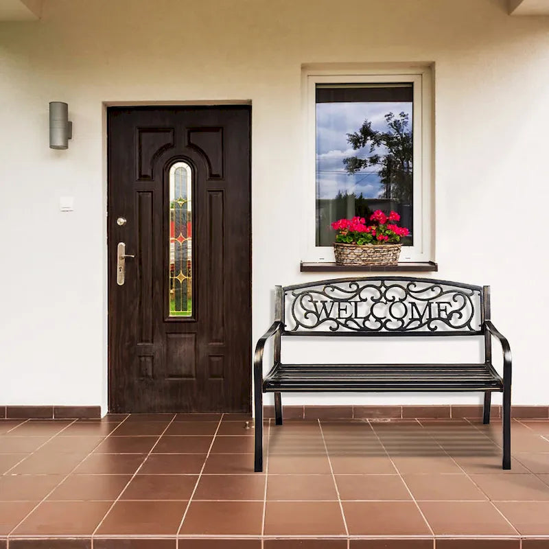 Banc de jardin Costway, mobilier d'extérieur, canapé deux places pour porche ou allée - Voir les détails